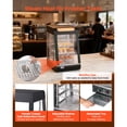 thumbnail image 6 of KFFKFF 3-Tier Commercial Food Warmer Display, 800W Countertop Warmer with LED Lighting, Adjustable Shelves, 86℉~185℉ Steam Heating, 60 Qt / 57L Capacity for Burgers, Pizza, Bread, and Fried Chicken, 6 of 9