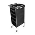thumbnail image 2 of Cart de bandeja de salón de rodillo carro de almacenamiento de salón de belleza portátil multipropósito con 4 Negro, 2 of 8