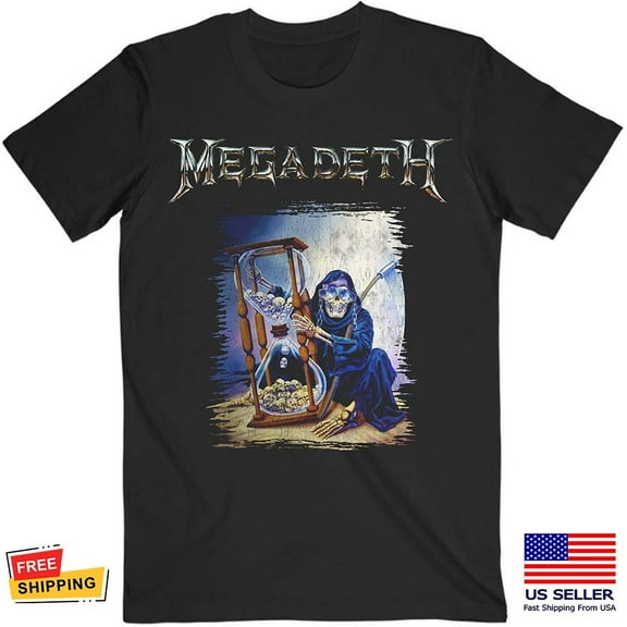 Vintage Megadeth Countdown Hourglass T-Shirt, Heavy Metal Rock Band Fan Tee