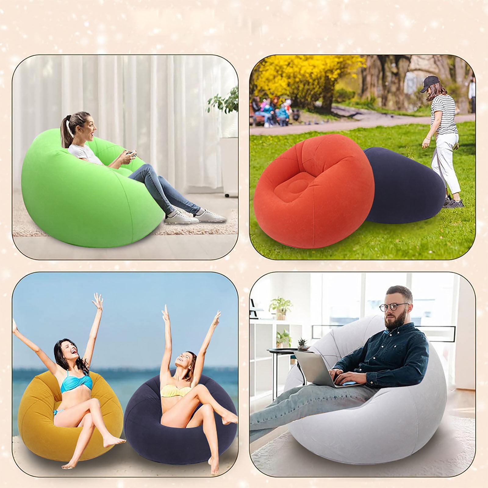 Inflatable Couch | Bean Bag Chairs for Adults | Bean Bag | Inflatable Chair |Capacity | Perfect for Camping & Home Ciozy