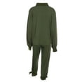 thumbnail image 6 of Gureui Women's Autumn Outfits, Solid Color Ribbed Lapel Long Sleeves Shirt + Long Pants 2Pcs Clothes Set, 6 of 8