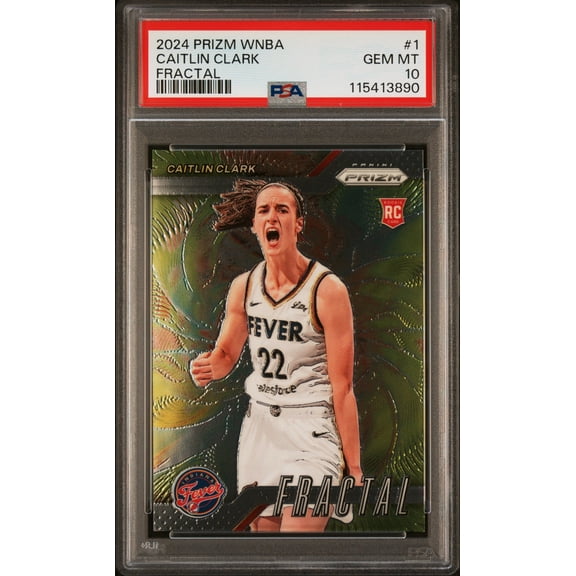 Graded 2024 Panini Prizm Caitlin Clark #1 Fractal Rookie RC Basketball Card PSA 10 Gem Mint