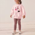 thumbnail image 2 of NOLDARES Little Girls Outfits 2 Piece Toddler Long Sleeve Sweatshirt Leggings Pants Fall Winter Clothing Set(Pink,6-7 Y), 2 of 9