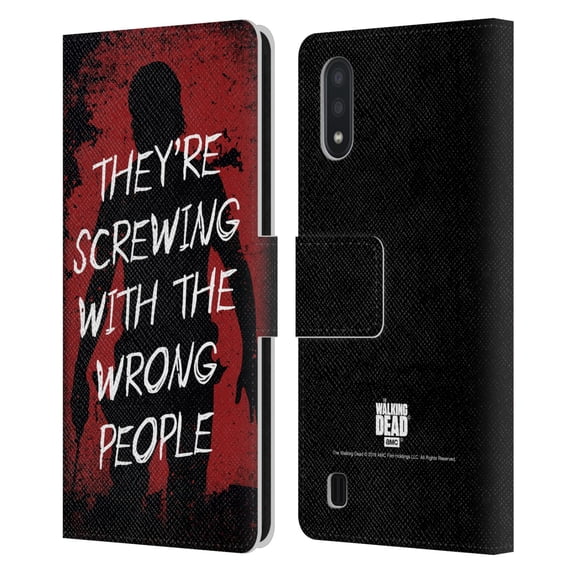 Head Case Designs Officially Licensed AMC The Walking Dead Rick Grimes Legacy Trust Leather Book Wallet Case Cover Compatible with Samsung Galaxy A01 (2020)