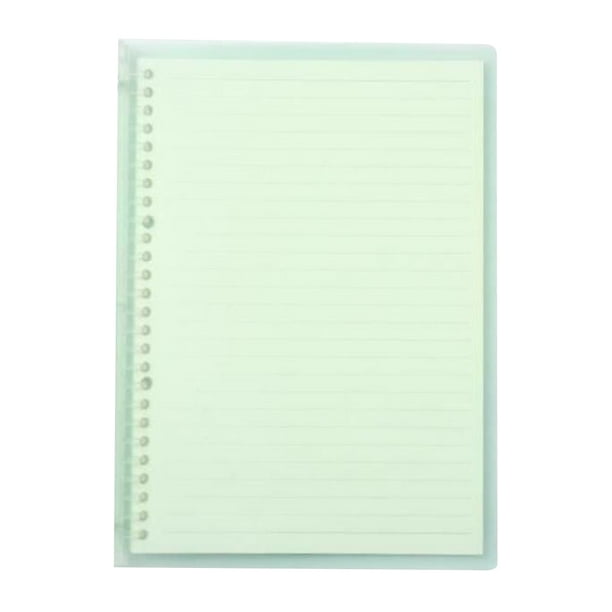 Cuaderno recargable B5 transparente 26 anillas/agujeros Carpeta de hojas sueltas Flexible