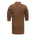 thumbnail image 5 of Men's Cable Knit Long Cardigan Button Front Shawl Collar Sweater Coat, 5 of 6