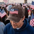 thumbnail image 2 of Trgacdwlo 1776-2026 250 Anniversary USA Hat Unisex Embroidered Adjustable Patriotic Hat Freedom Distressed Retro Baseball Caps Brown, 2 of 5