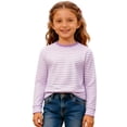 thumbnail image 4 of Kids Striped Shirts Long Sleeve O-Neck Tops Cotton T-Shirts Boys Girls Crew Neck Holiday Tshirts 3-14 Years, 4 of 6