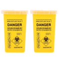 thumbnail image 1 of Plastic Sharps Disposal Containers Multi-Function Buckets for Dental Hospitals Medical Waste Disposal Yellow 2Pcs, 1 of 3