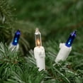 thumbnail image 3 of Northlight Mini Incandescent Christmas Lights - Blue and Clear - 21.5' White Wire - 100ct, 3 of 7