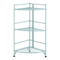 thumbnail image 4 of Pemberly Row Three-Tier Folding Metal Corner Shelf with Seafoam Blue Metal Frame, 4 of 8