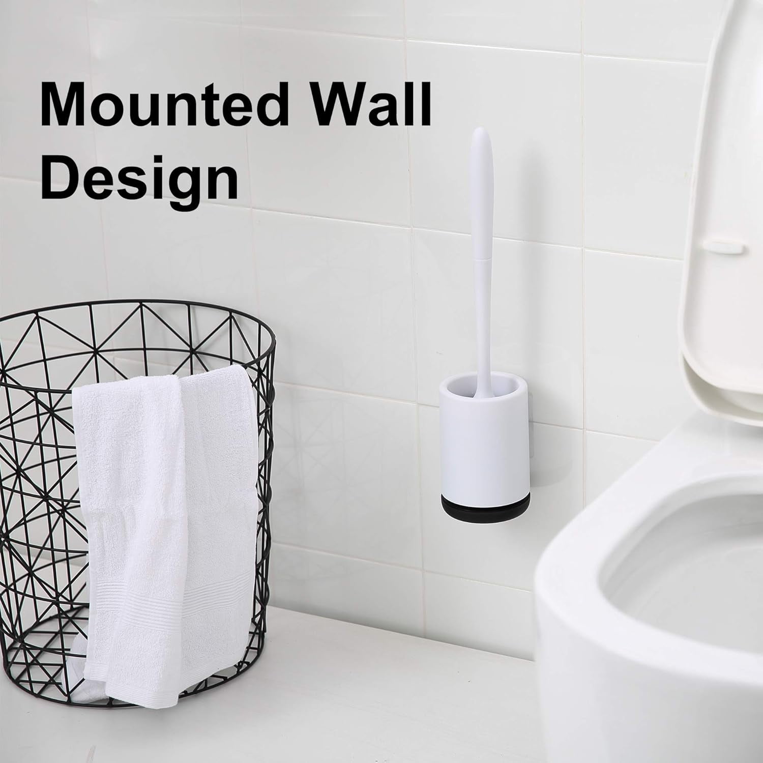 Bathroom Deep Cleaner: Silicone, Tpr Toilet Brush Set For Deep Cleaning, Ergonomic Handle, Wall Mountable