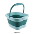 thumbnail image 4 of Naiovety Lavabo plegable y portátil para baño de pies, portátil y fácil de limpiar, para relajación en el hogar Juegos de accesorios de baño azul claro, 4 of 6