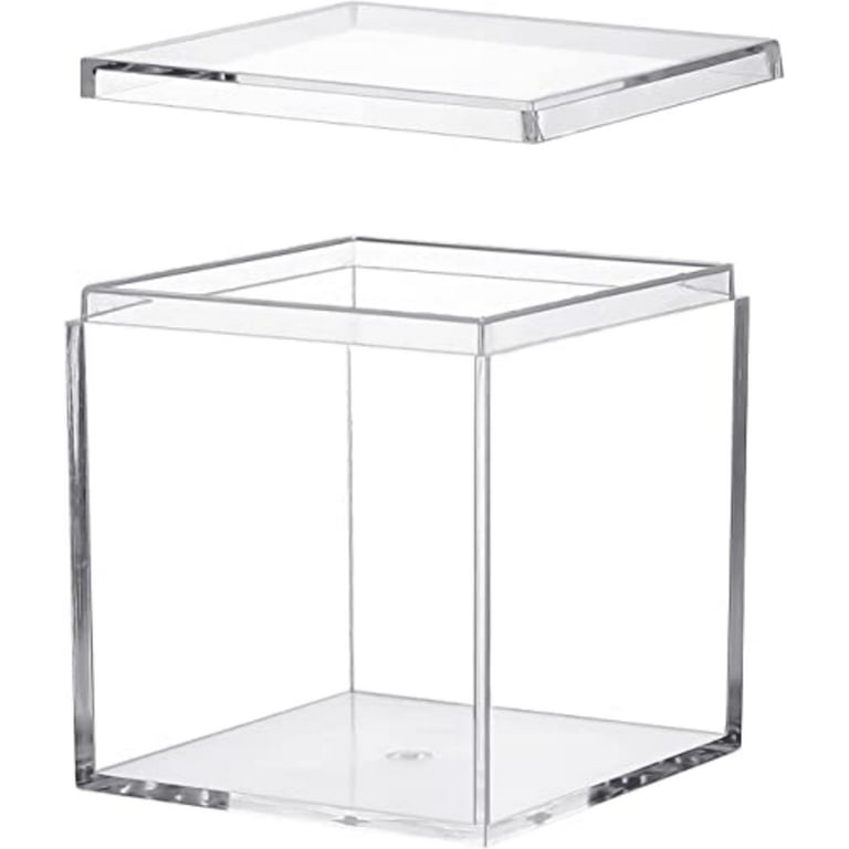 CNKOO 4Pcs Acrylic Box Small Clear Acrylic Box, Small Plastic