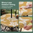 thumbnail image 5 of Round Outdoor Tablecloth with Umbrella Hole and Zipper, Ochre Coastal Starfish Tablecloth with Elastic Waterproof, Ocean Sea Shells Nautical Marine Patio Table Covers for 55" - 60" Pool Tables, 5 of 9