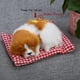thumbnail image 5 of Adorables juguetes de peluche para niños, muñecos de peluche de animales de simulación, perros durmiendo con sonido, amarillo, blanco, 5 of 14