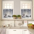 thumbnail image 4 of Christmas Kitchen Curtains and Valances Set, Xmas Cute Snowman Branches Winter Snow Scene Rod Pocket Window Valance 18 Inch Window Curtain Panels for Living Room Bedroom Laundry, 27.5x24in, 3 Pieces, 4 of 7