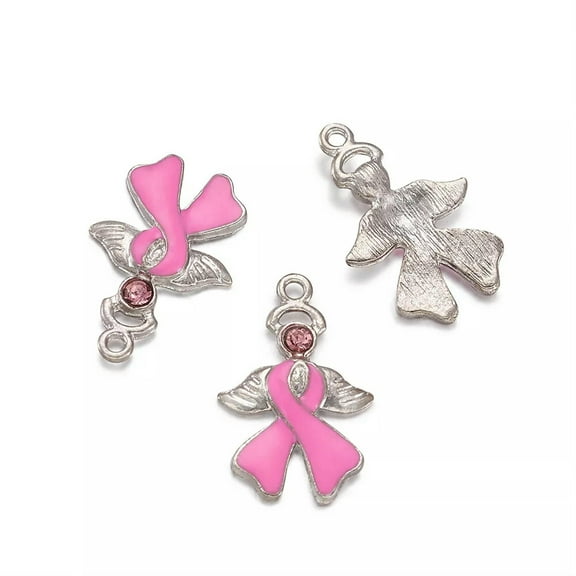 U8MO 10pcs Alloy Enamel Wing Pendants Mini Charms Necklace Jewelry Making 23.5x15mm