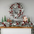 thumbnail image 3 of Northlight Pre-Lit Battery Operated Snowy Bristle Pine Christmas Wreath - 30" - Warm White LED, 3 of 5