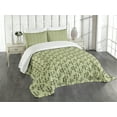 thumbnail image 3 of Ambesonne Cactus Quilted Bedspread Set 3 Pcs, Mexican Inspired Flora, King Size, Pistachio Green Caramel, 3 of 5