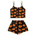 thumbnail image 4 of CAUYDY Halloween Pajamas Women Set 2 Piece Sexy Sleepwears Tank Tops and Shorts Sets Pjs Loungewear Pajamas(A02-Orange,XL), 4 of 8