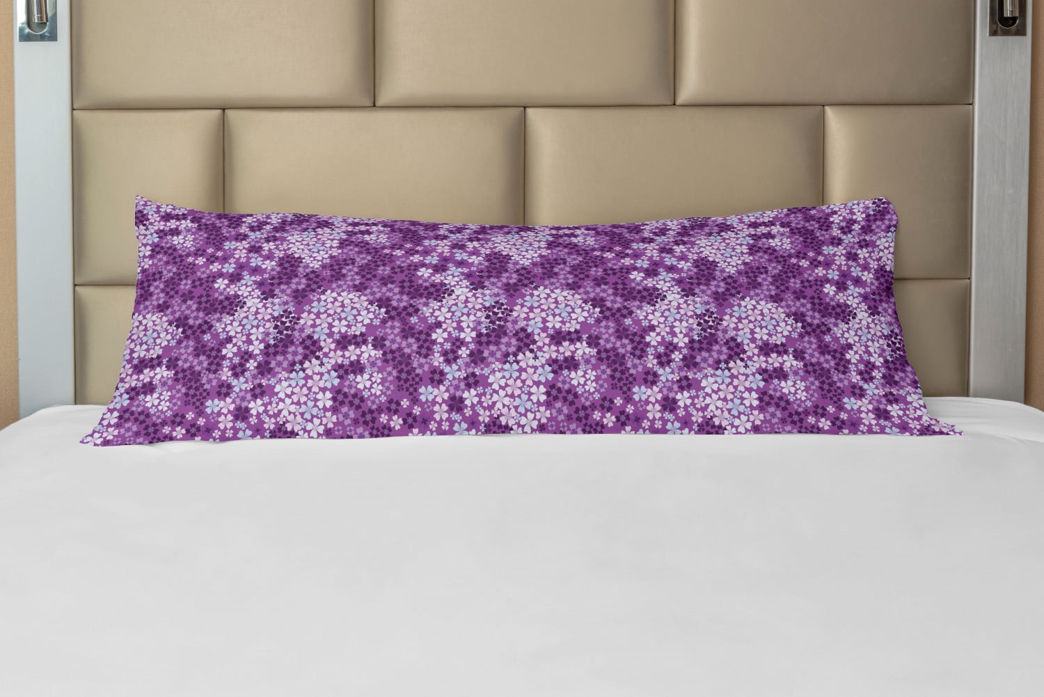 Flower Body Pillow Case Cover with Zipper, Lilac Flowers Blossoms in