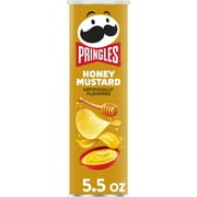 Pringles Honey Mustard Potato Crisps Chips, Lunch Snacks, 5.5 oz Canister