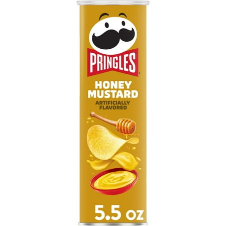 Pringles Honey Mustard Potato Crisps Chips, Lunch Snacks, 5.5 oz Canister