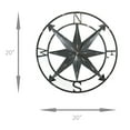 thumbnail image 2 of 20 Inch Distressed Black Finish Metal Compass Rose Nautical Wall Hanging, 2 of 2