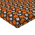 thumbnail image 2 of Ambesonne Halloween Fitted Sheet, Pumpkin Pattern, Twin Size, Marigold Fern Green, 2 of 3