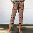 thumbnail image 2 of yunLCZ Womens Dress Pants Boho Women's Linen Pants With Petite Summer Beachwear Lightweight Elastic Waist Pants Business Work Casual Pants, 2 of 4