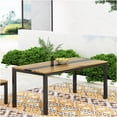thumbnail image 4 of COSMOS Teak Acacia Wood Dining Table with Metal Frame, Industrial Farmhouse Kitchen Table for Dining Room, 4 of 8