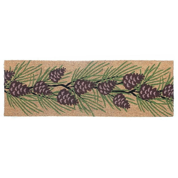 Christmas Coir Door Mat Pinecones 16 X 48