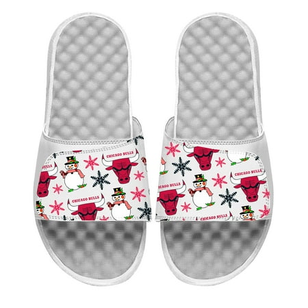 

Youth ISlide White Chicago Bulls Holiday Pattern Slide Sandals