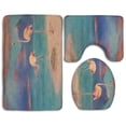 thumbnail image 1 of ABPHQTO Flamenco brumoso Juego de alfombras de baño de 3 piezas Alfombra de baño Alfombra de contorno y tapa de inodoro, 1 of 2