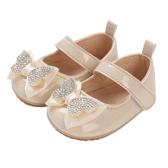 EnJoCho Baby Girl Dress Sandals Mary Jane Style PU Leather Bowknot Floral Wedding Shoes Non-Slip Rubber Sole First Walkers for 12-24 Months Toddler Girls Formal Occasion Soft Sole Footwear