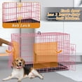 thumbnail image 6 of Dog Crate, Folding Portable Outdoor Large Two Door Metal Cat Dog Cage with ABS Tray LC Panel Floor Protecting Feet Wire Animal Pet Dog Kennel with Divider, 6 of 8