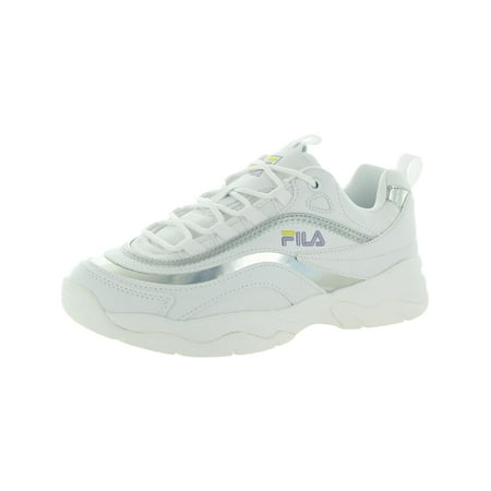 Fila Womens Ray LM Faux Leather Fitness Running Shoes White 9.5 Medium (B,M)