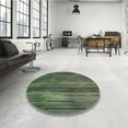 thumbnail image 3 of Ahgly Company Indoor Round Patterned Army Green Area Rugs, 4' Round, 3 of 6