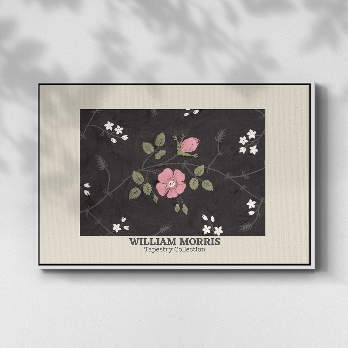 Vintage Abstract Print-LIII Framed in White Wood Gallery Wrapped Canvas 27 in. x 41 in.
