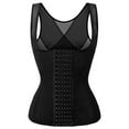 thumbnail image 2 of BLTIBY Women's Waist Trainer Cincher Underbust Six-Row 17-Button Corset Vest Steel Boned Hourglass Body Shaper with Hooks Black XXL, 2 of 4