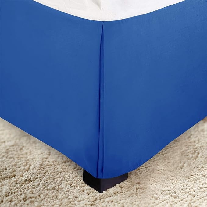 Elegant Comfort 1-Piece Solid Bed Skirt, 1500 Series, Minimalist Design with a Modern Look- Easy Care, Wrinkle and Stain Resistant, Bedskirt, King, Imperial Blue
