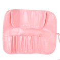 thumbnail image 3 of Bolsa enrollable para brochas de maquillaje portátil, artículos de tocador y cosméticos, organizador de bolsa de viaje (rosa), 3 of 8