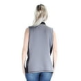 thumbnail image 2 of ANNE KLEIN $69 Womens New 1402 Gray Color Block Scuba Zip Neck Vest Top S B+B, 2 of 2