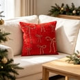 thumbnail image 3 of WWG Velvet Christmas Pillow Cover 18x18, Decorative Throw Pillow Case with Rhinestone Beaded Pattern, Hidden Zipper, Washable, for Sofa Couch Bed Living Room Couch, 3 of 6