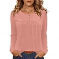 thumbnail image 1 of Camisas de Manga Corta para las Mujeres Casual Color Sólido Blusas Plisadas, Moda Cuello Redondo Tops de Verano para la Fiesta, 1 of 8