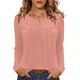 thumbnail image 1 of Camisas de Manga Corta para las Mujeres Casual Color Sólido Blusas Plisadas, Moda Cuello Redondo Tops de Verano para la Fiesta, 1 of 8