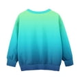 thumbnail image 3 of SGFCWSX Girls Crew Neck Sweatshirt Oversized with Pockets Pullover Top Kids Soft Gradient Sweatshirts Blue Size 4-5 Years, 3 of 6