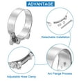 thumbnail image 3 of Uxcell T-Bolt Hose Clamp 4Pack 74-79mm 201 Stainless Steel Intake Intercooler Clamps, 3 of 4