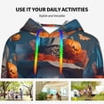 thumbnail image 4 of Lsque Modern Style Pumpkin Witch Pattern Casual Women's Hoodie,Hooded Sweatshirt with Kangaroo Pocket,Pullover Hoodie with Eye-catching Drawstrings-Large, 4 of 7
